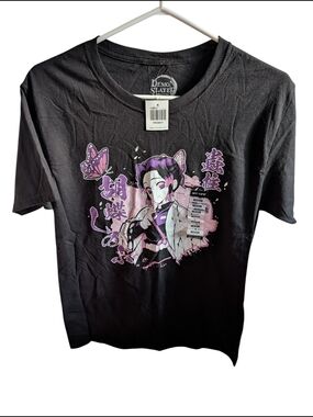 Demon Slayer Shinobu Kocho Graphic Tee Black Medium NWT Hot Topic